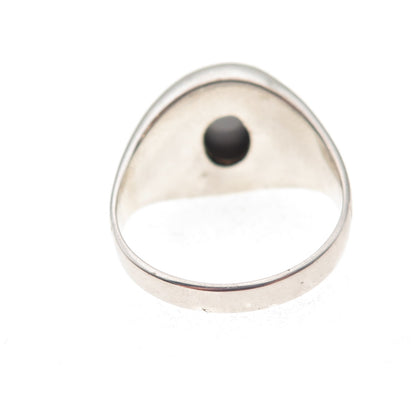 Dason 925 Sterling Silver Vintage Real Diamond & Cat's Eye Ring Size 10