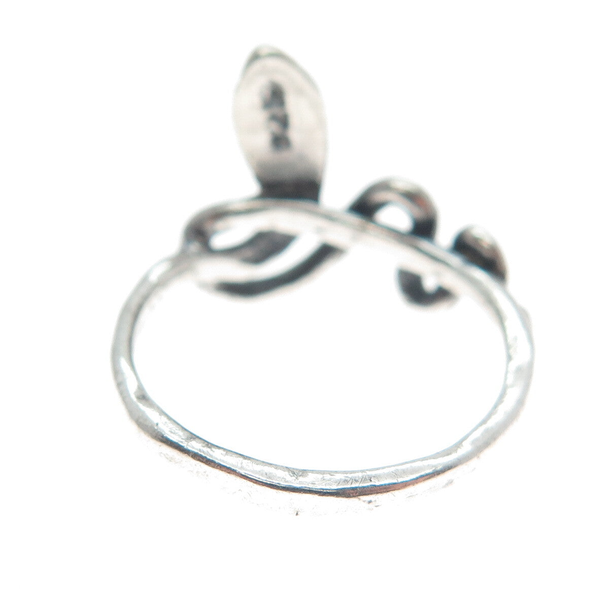 925 Sterling Silver Vintage Snake Oxidized Ring Size 6 (repair / cracked shank)