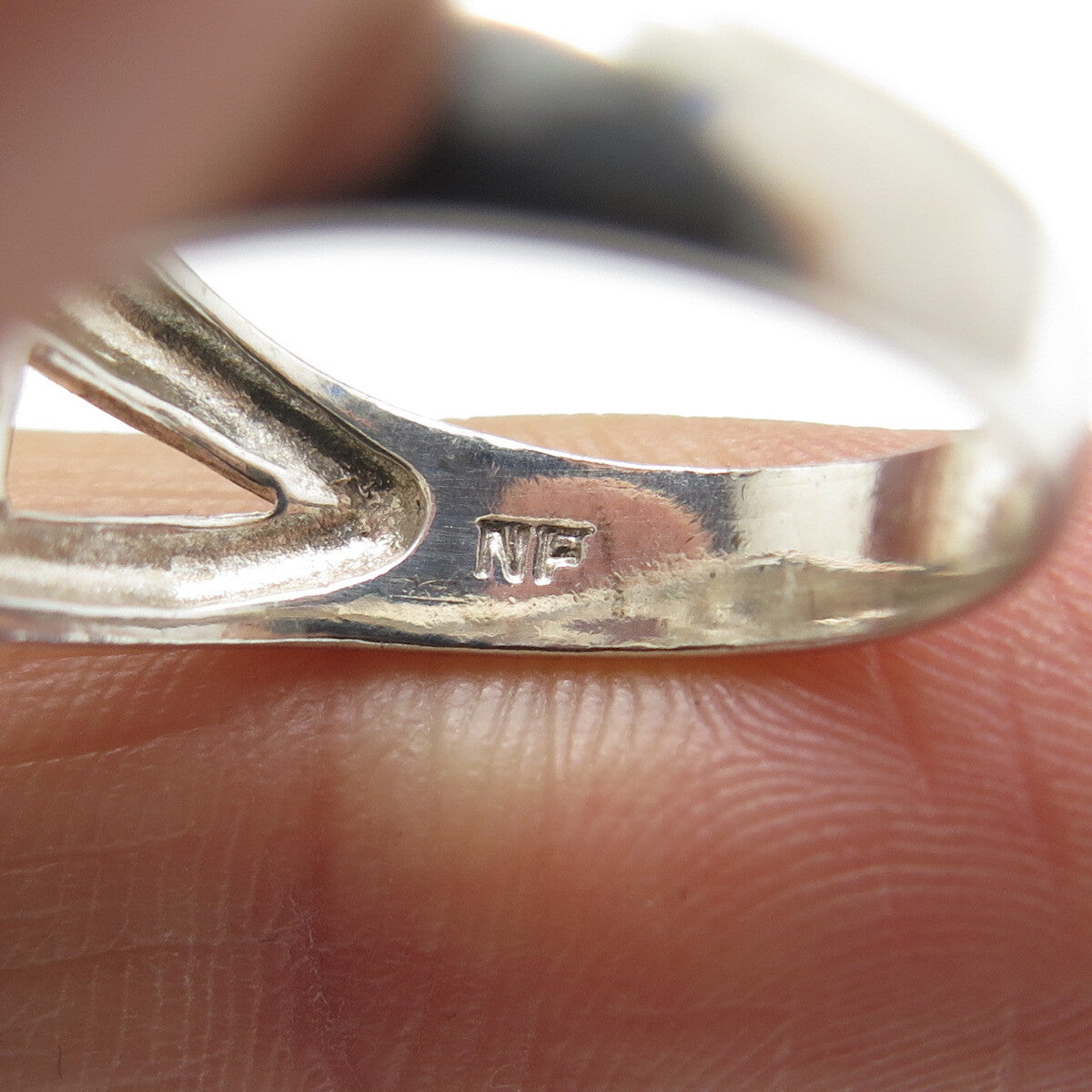 CHAPAL ZENRAY 925 Sterling Silver Vintage Interlocked Ring Size 7.25