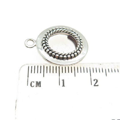 925 Sterling Silver Vintage Picture Frame Round Pendant