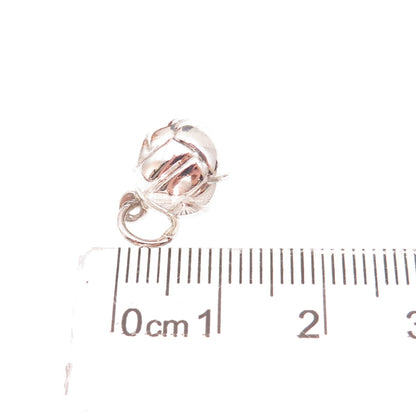 835 Silver Vintage Portugal Volleyball Ball 3D Charm Pendant