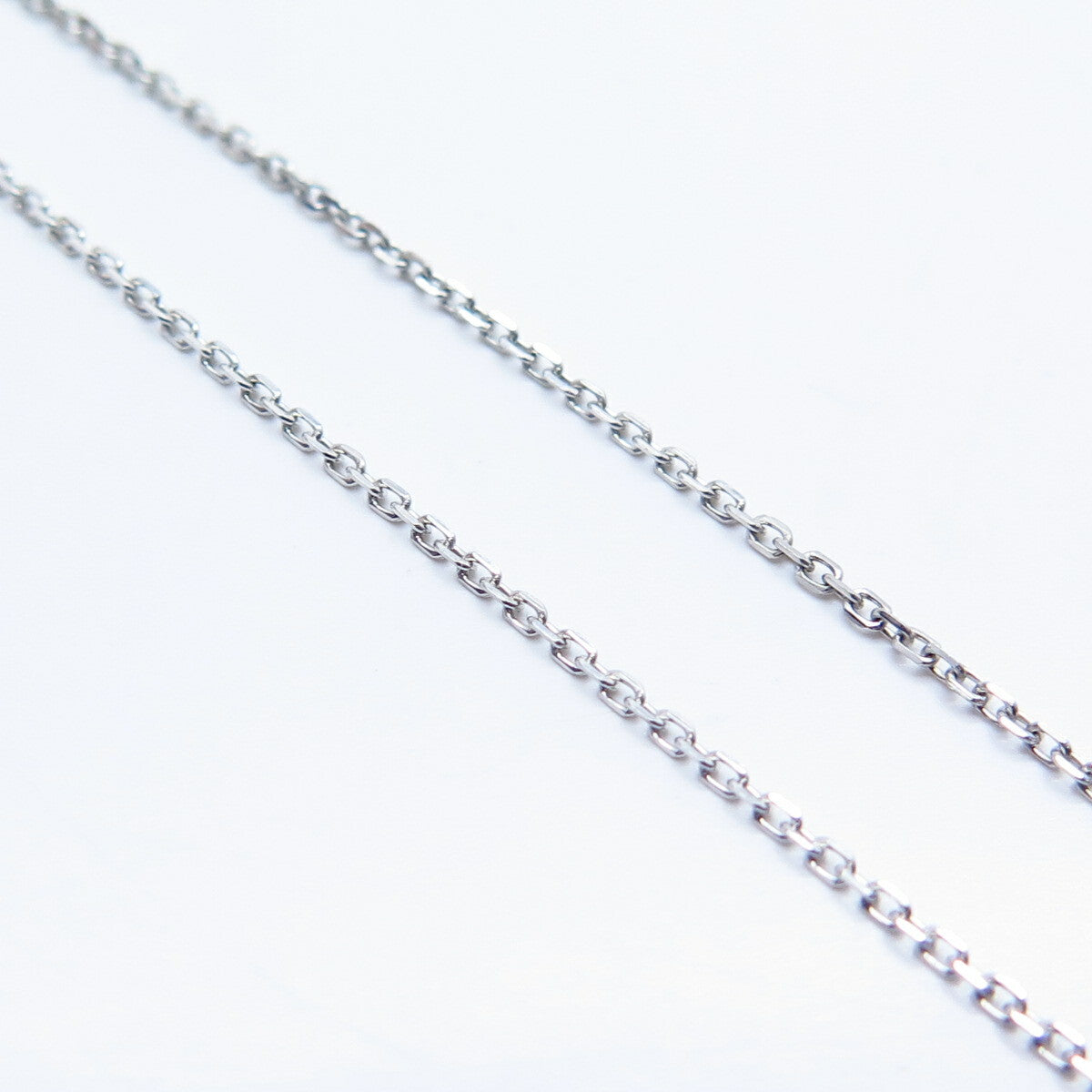 925 Sterling Silver Italy SUN Real White Diamond Rolo Chain Necklace 17"