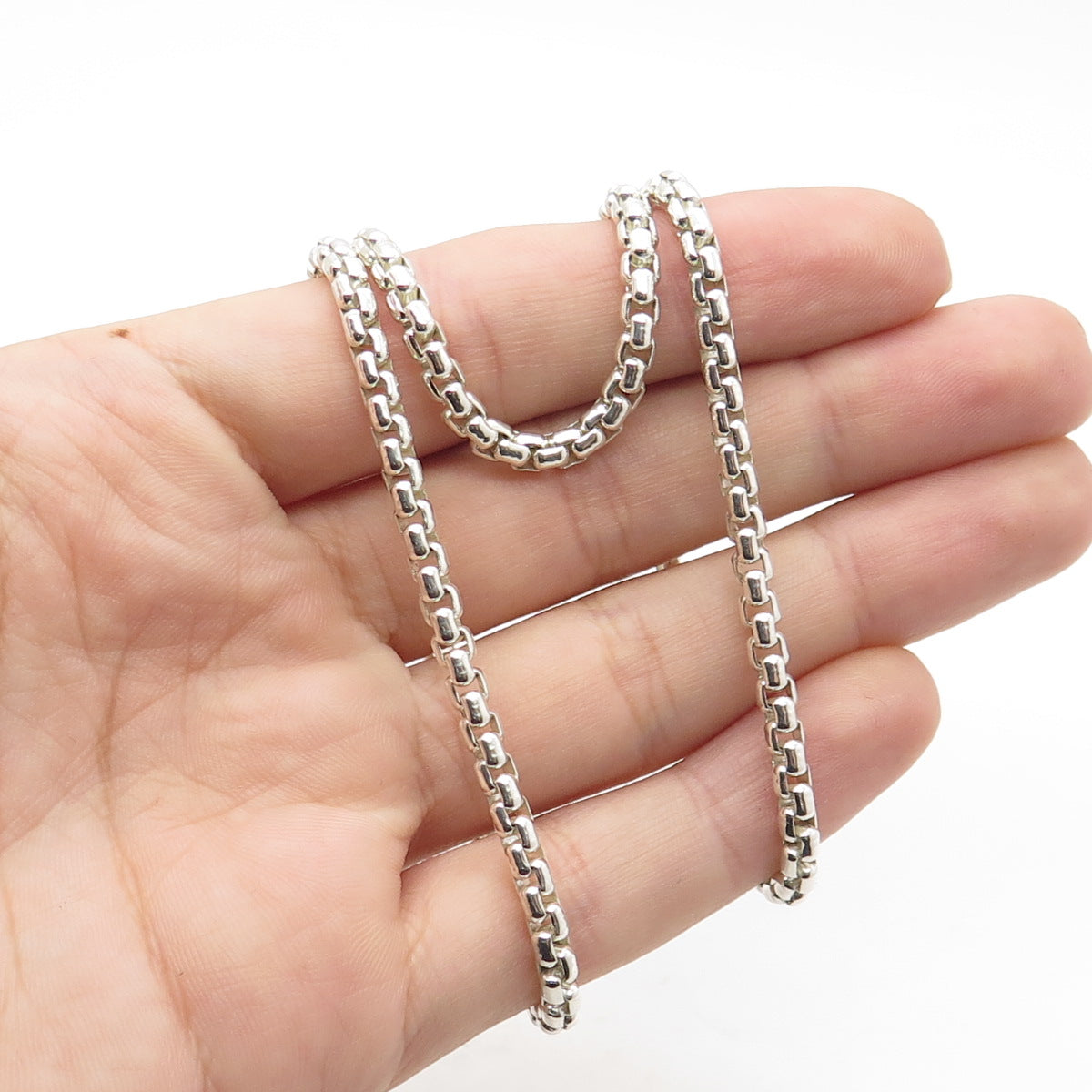 925 Sterling Silver Box Chain Necklace 16"