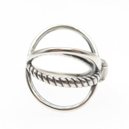 Carolyn Pollack 925 Sterling Silver Vintage Real MOP Crisscross Ring Size 8.75