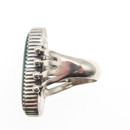 Jay King Desert Rose 925 Sterling Silver Vintage Real Malachite Ring Size 7.5