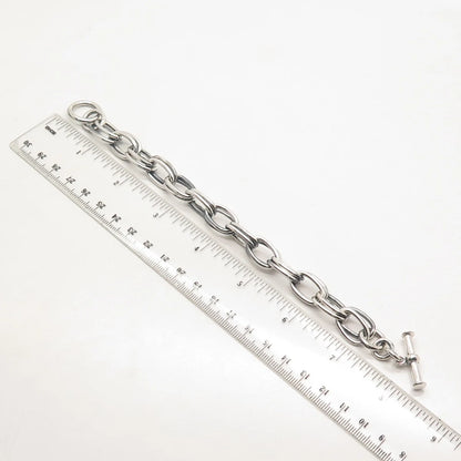 925 Sterling Silver Vintage Double Rolo Link Bracelet 6.5"