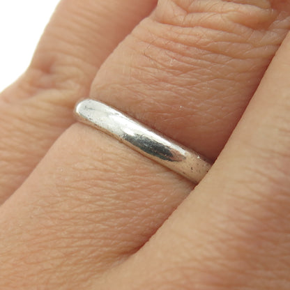 925 Sterling Silver Vintage Classic Wedding Band Ring Size 6