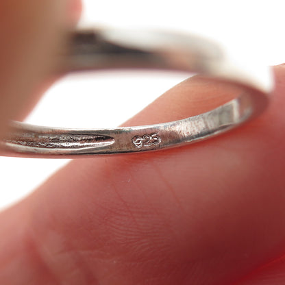 925 Sterling Silver Round-Cut C Z Half Eternity Stackable Band Ring Size 6.75