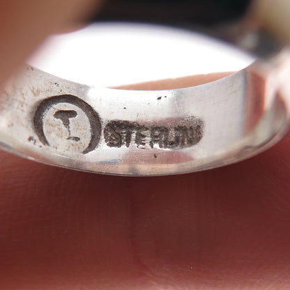 Jared Chavez Old Pawn Sterling Turquoise Malachite Coral Onyx MOP Ring Size 6.5