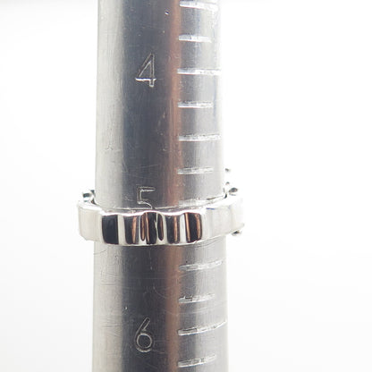 925 Sterling Silver Real Multi-Color Sapphire Cluster Ring Size 5.25