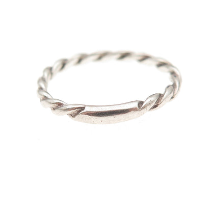 Carolyn Pollack 925 Sterling Silver Vintage Twisted Oxidized Band Ring Size 6.5