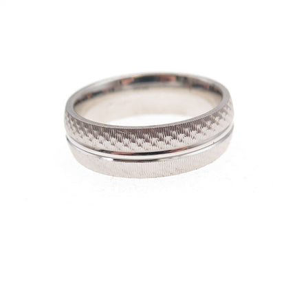 925 Sterling Silver Textured Band Ring Size 6.25