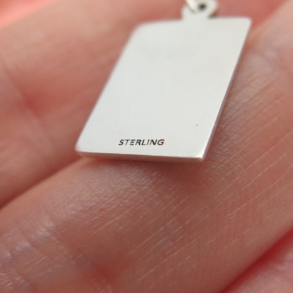 925 Sterling Silver Red Enamel Talk About You Minimalist Charm Pendant