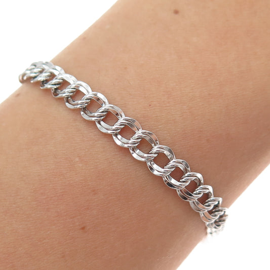 925 Sterling Silver Vintage Bismark Link Bracelet 7"