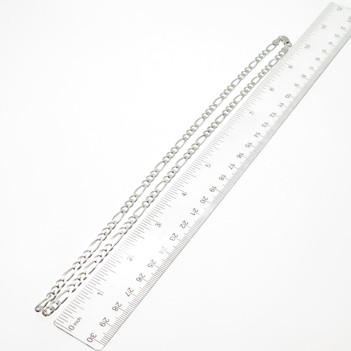 925 Sterling Silver Vintage Italy Figaro Chain Necklace 20"