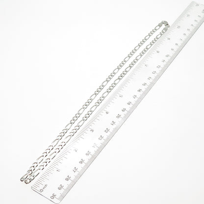 925 Sterling Silver Vintage Italy Figaro Chain Necklace 20"