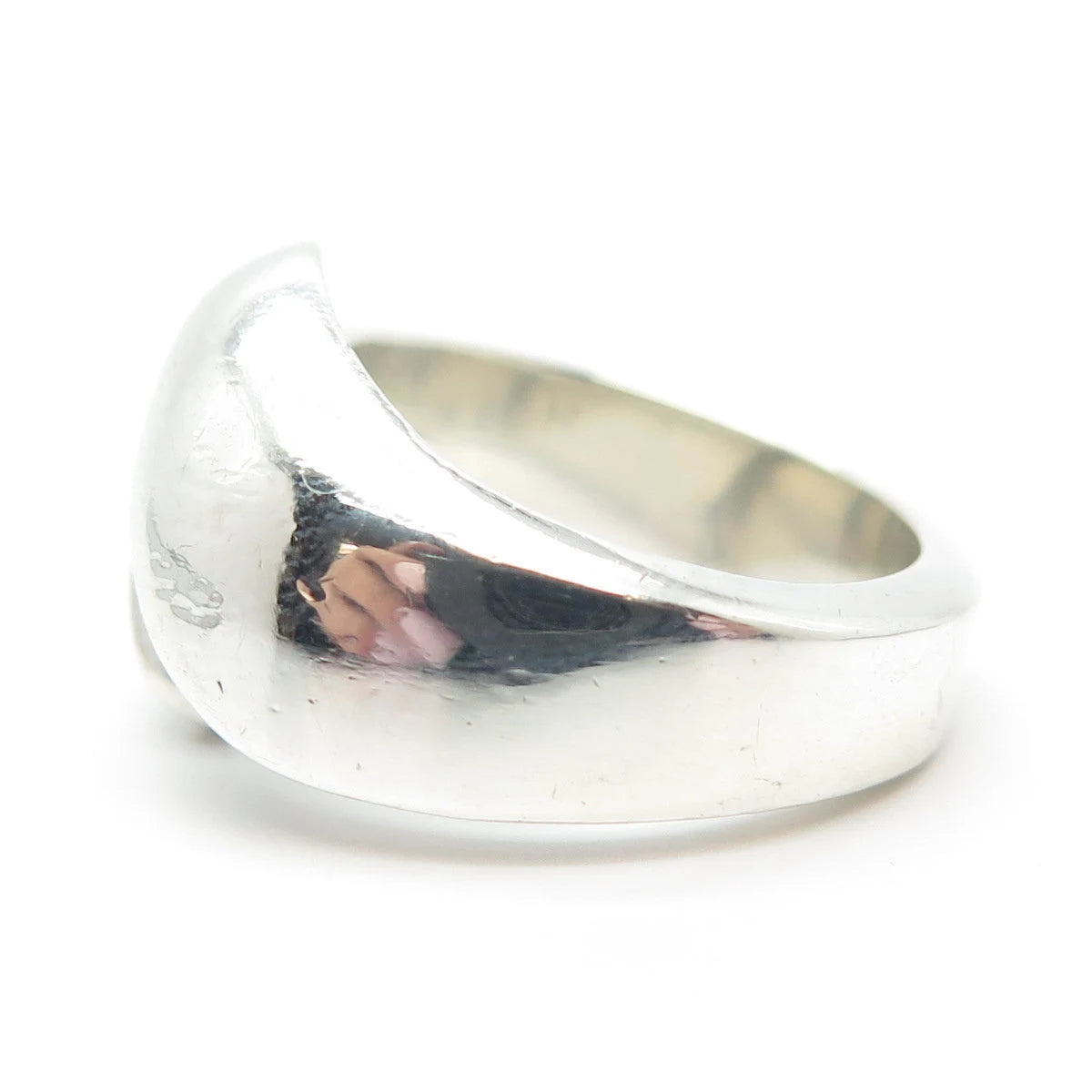 925 Sterling Silver Vintage Ribbed Ring Size 7.5