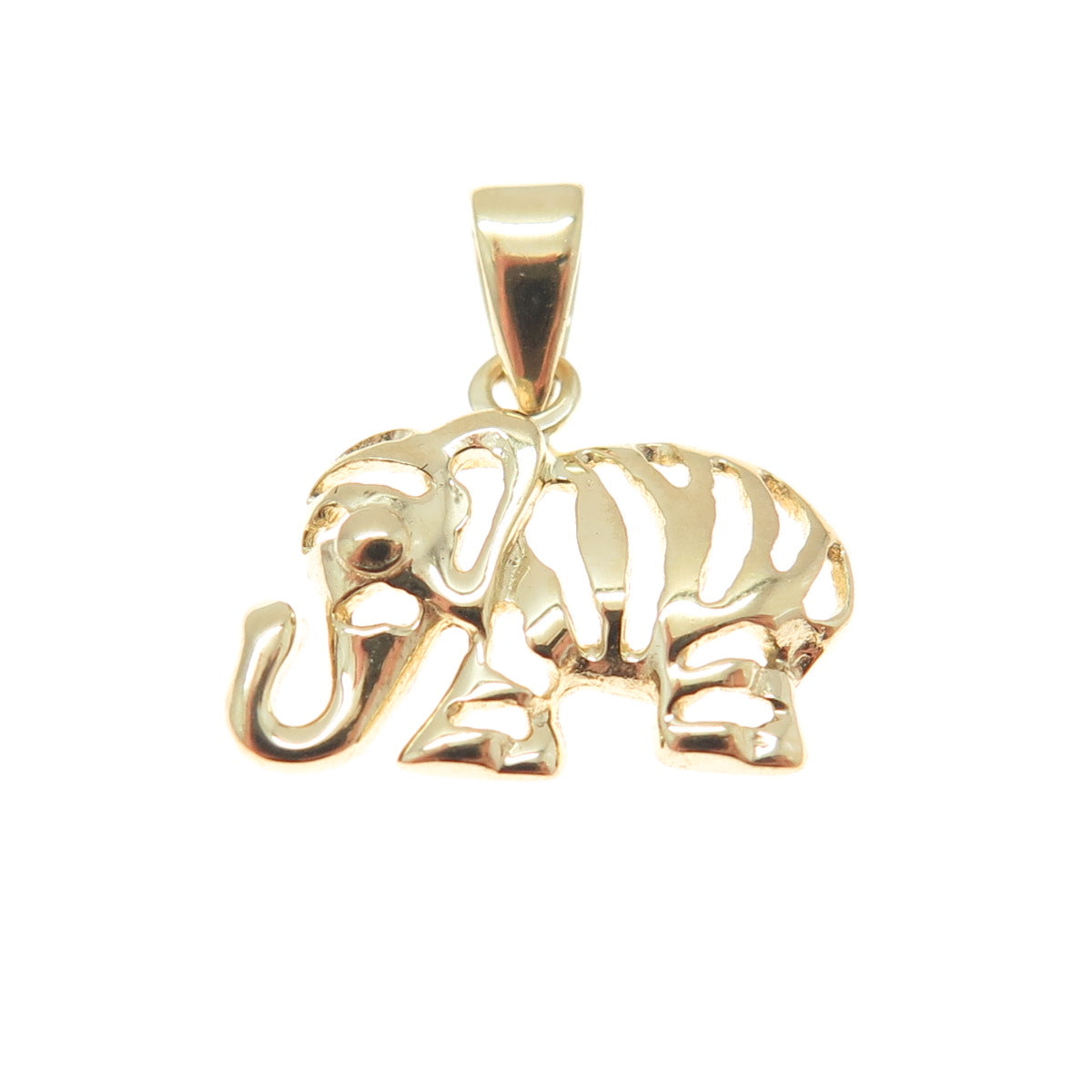 14K Yellow Gold Elephant Minimalist Charm Pendant