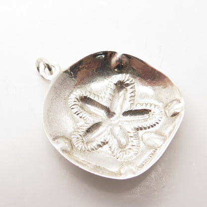 925 Sterling Silver Vintage Sand Dollar Textured Pendant