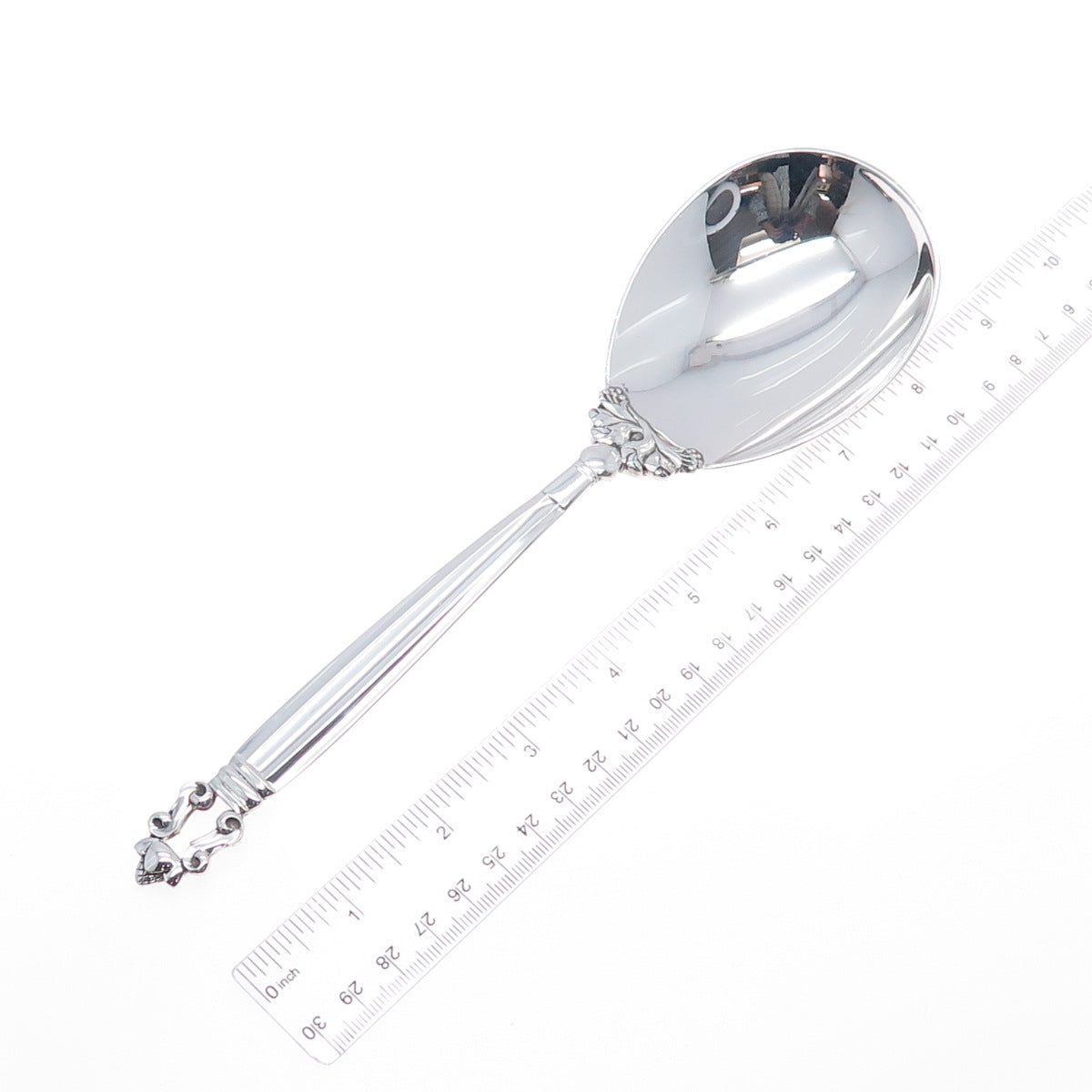 GEORG JENSEN 925 Sterling Silver Antique 1915 Denmark Vegetable Spoon