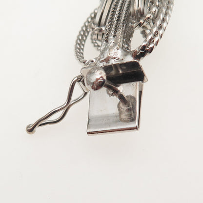 925 Sterling Silver Vintage Modernist Multi-Link Bracelet 6.25"