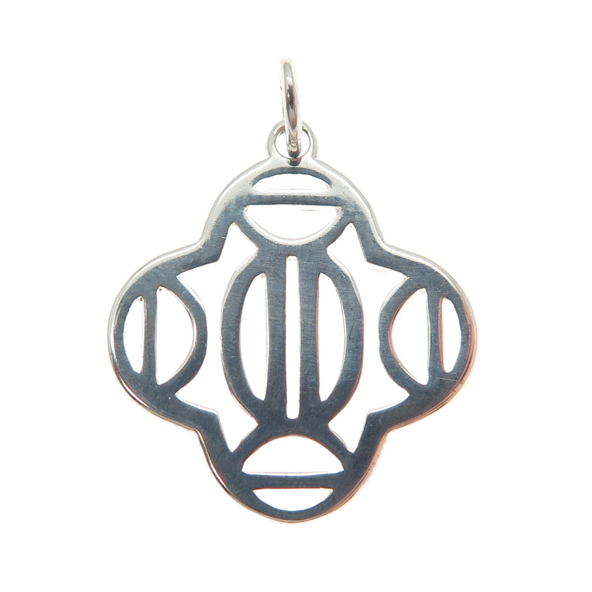 925 Sterling Silver Vintage Ornate Flower Charm Pendant