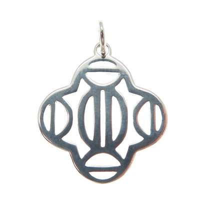 925 Sterling Silver Vintage Ornate Flower Charm Pendant
