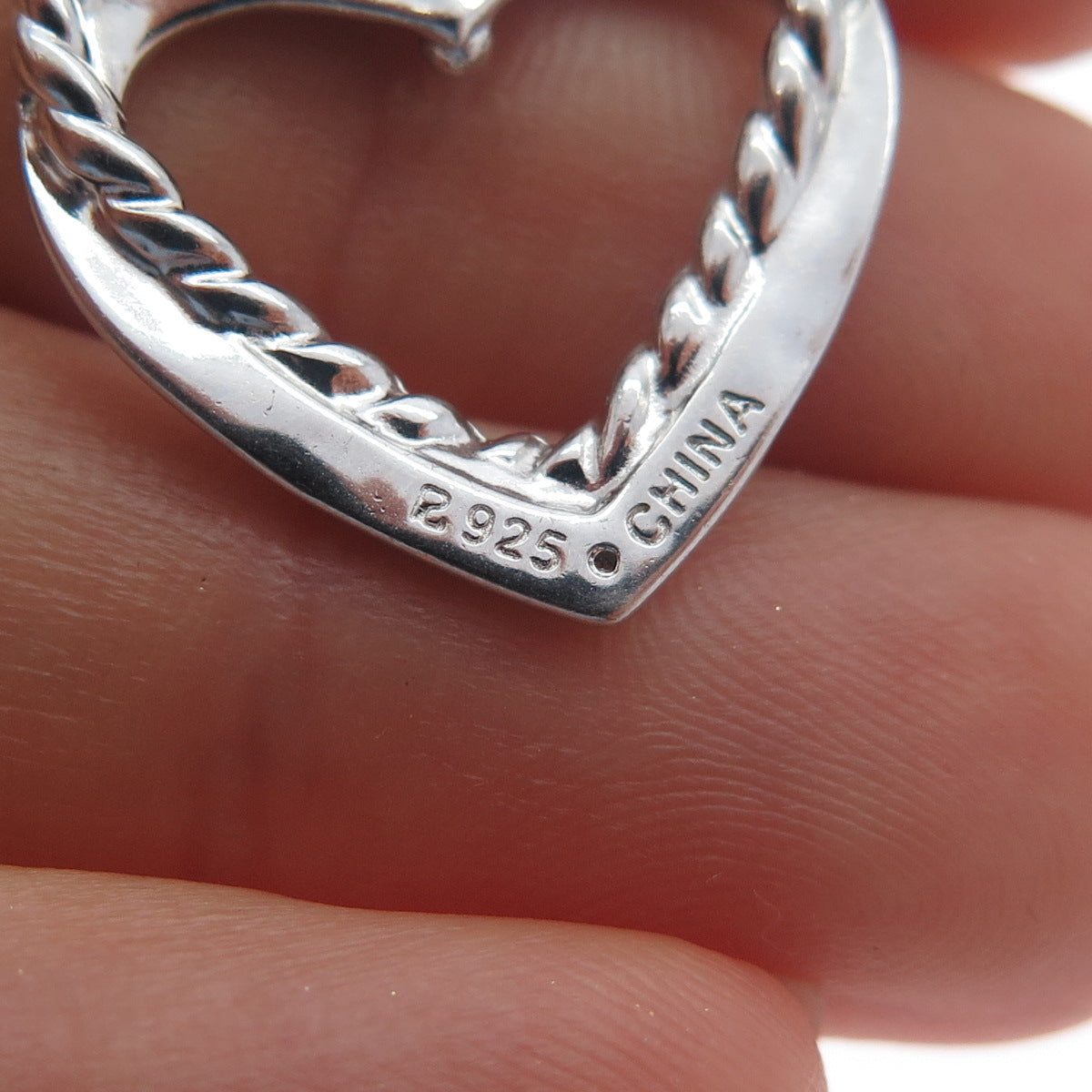 ROSS SIMONS 925 Sterling Silver Real Diamond Accent Heart Charm Pendant