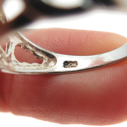 925 Sterling Silver Vintage Celtic Woven Oxidized Ring Size 8.25