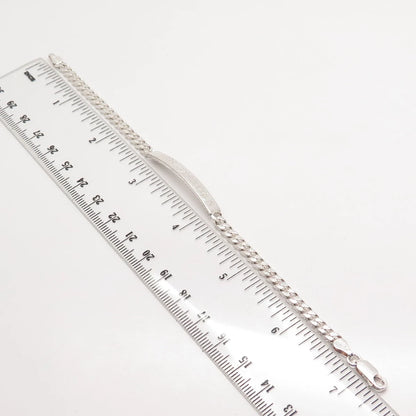 925 Sterling Silver Vintage Italy "Chris Stephen" ID Cuban Link Bracelet 7"