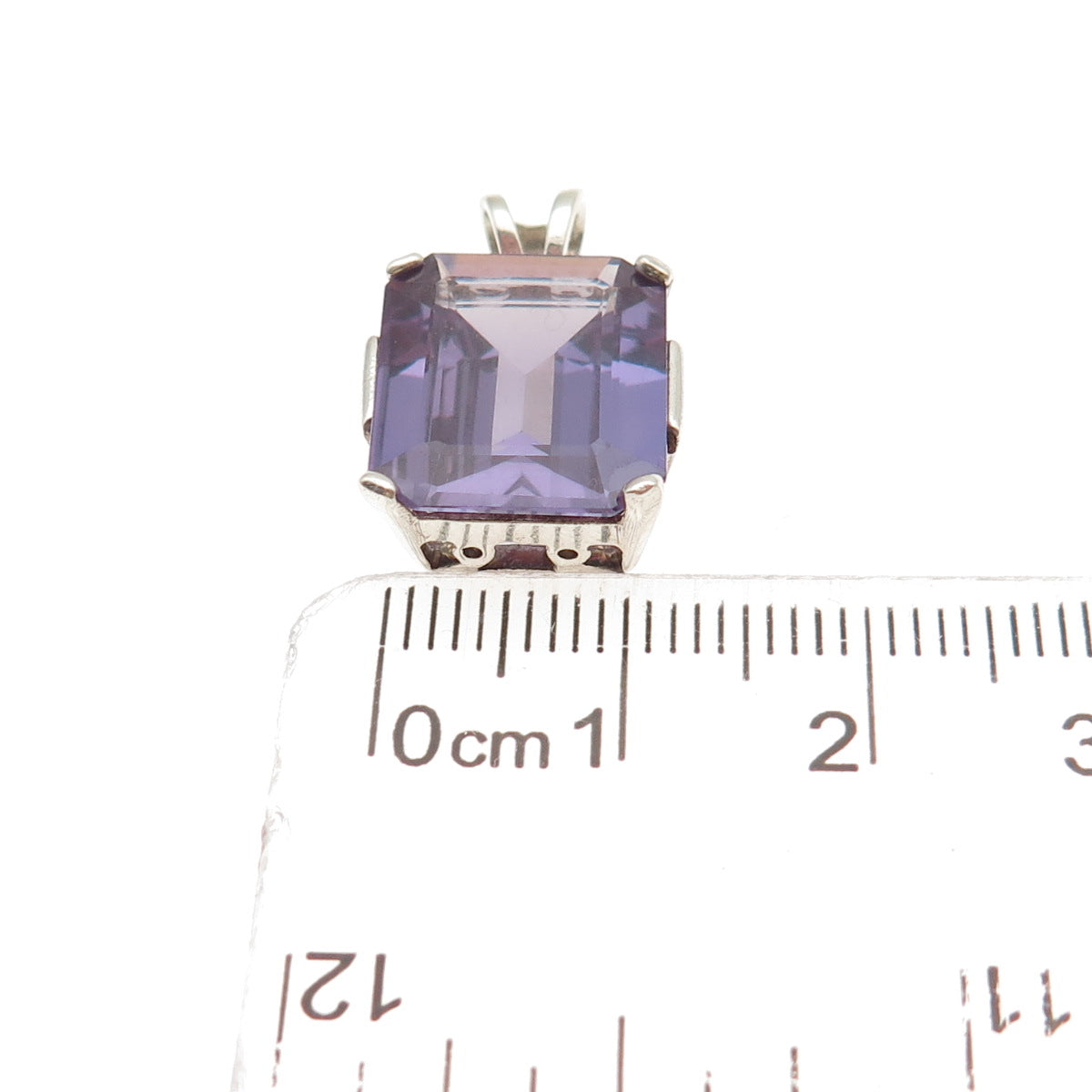 925 Sterling Silver Vintage Lab-Created Peacock Sapphire Mini Charm Pendant