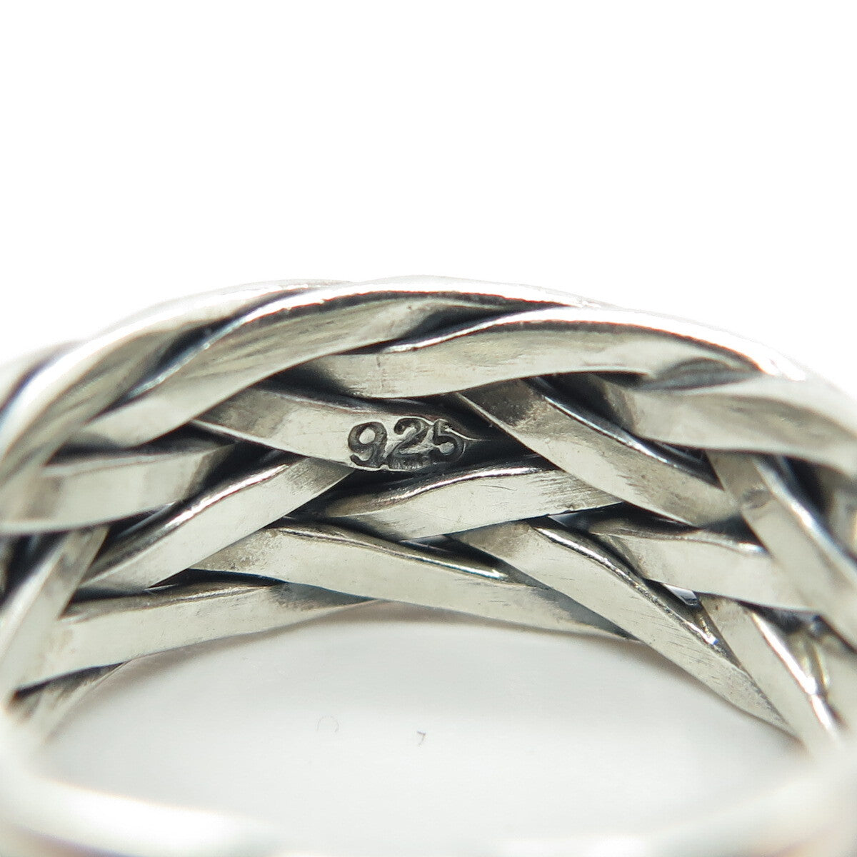 925 Sterling Silver Vintage Woven Band Ring Size 7.75