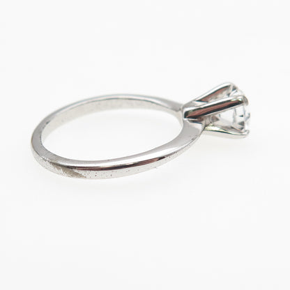 AVON 925 Sterling Silver Vintage Round-Cut C Z Engagement Ring Size 6