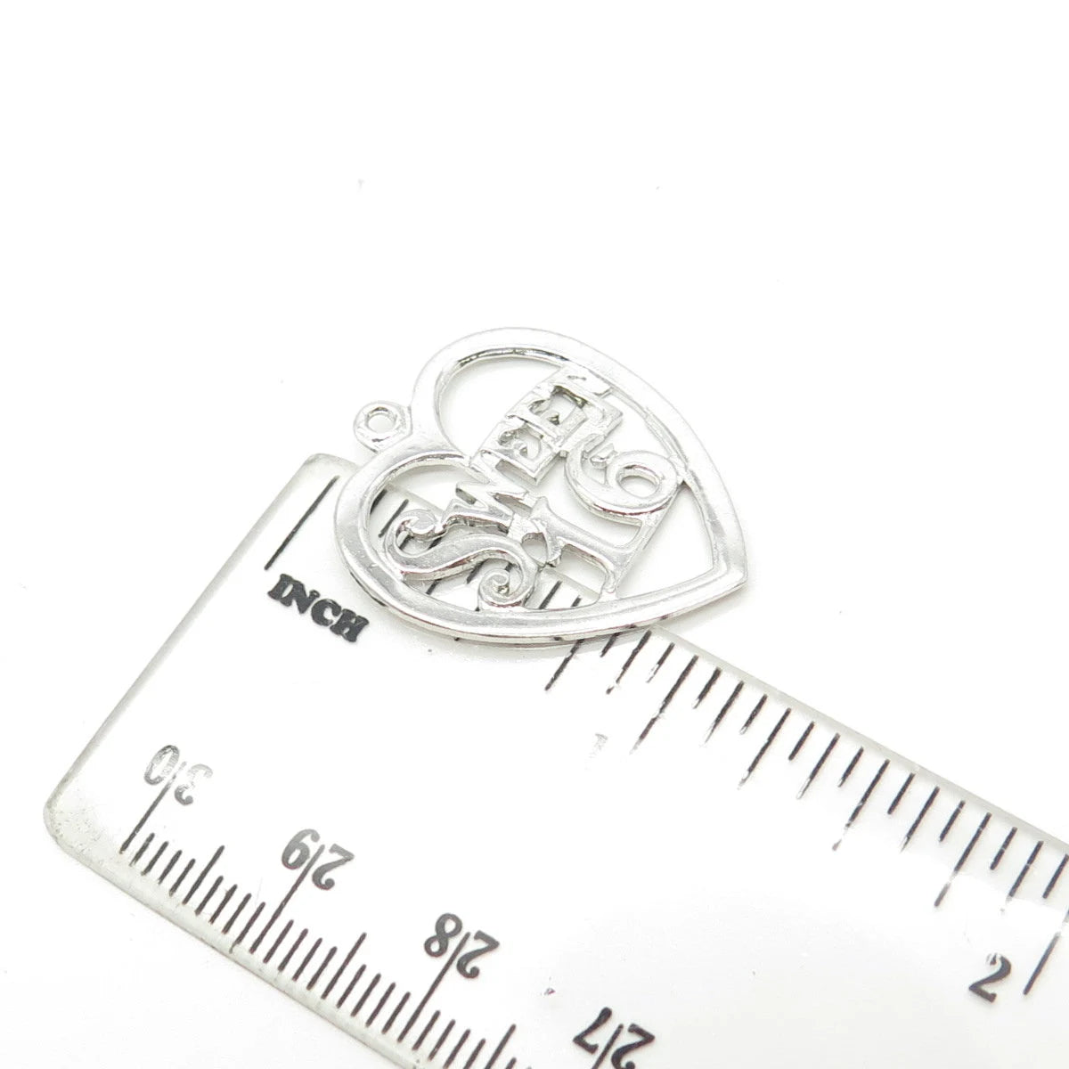 925 Sterling Silver Vintage Jewelart "Sweet 16" Heart Charm Pendant