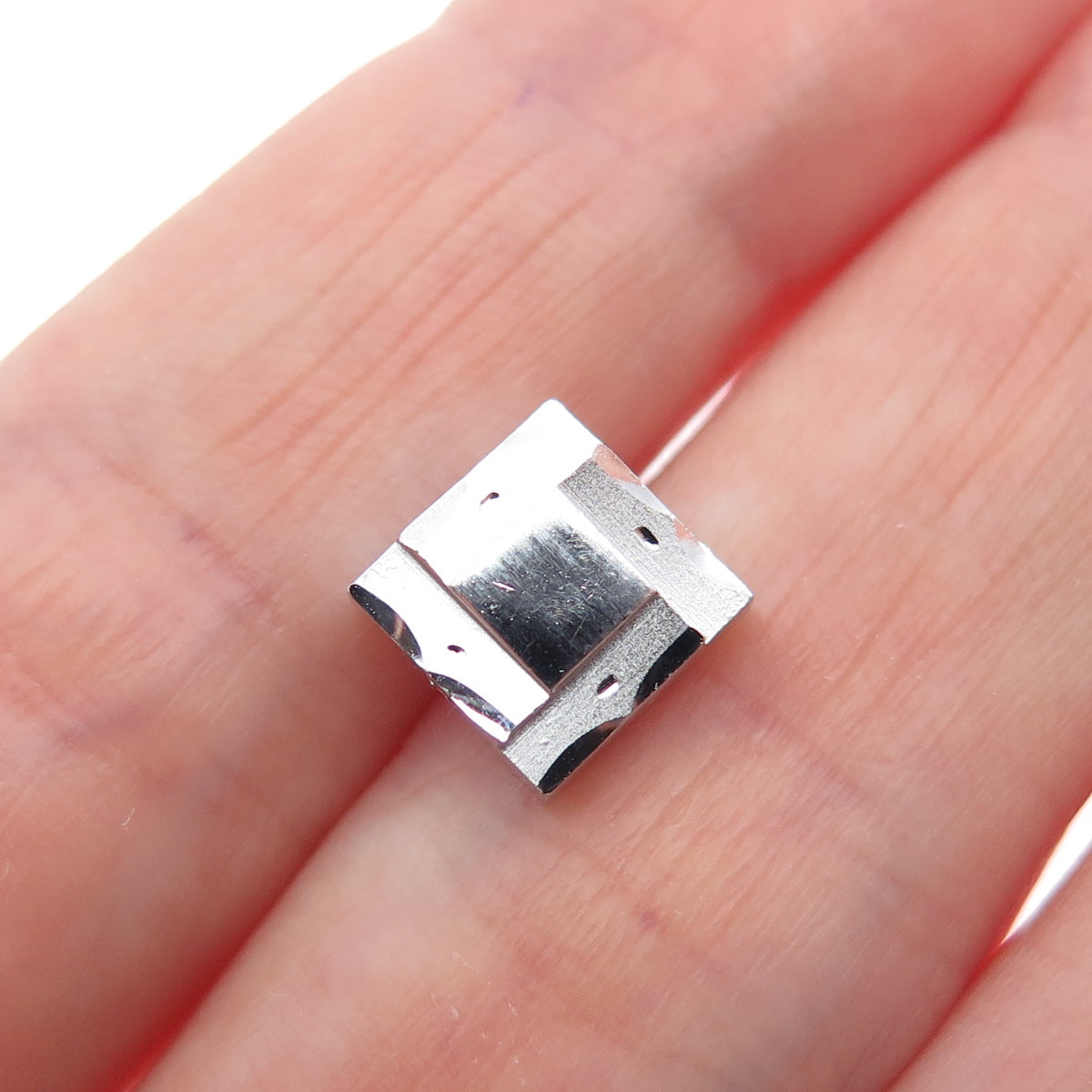 ANSON 925 Sterling Silver Vintage Square Tie Tack Lapel Pin