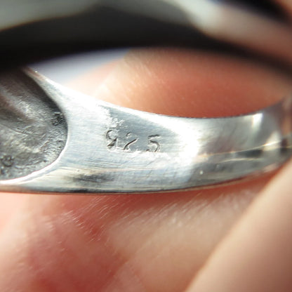 925 Sterling Silver Vintage Ribbed Ring Size 6.75