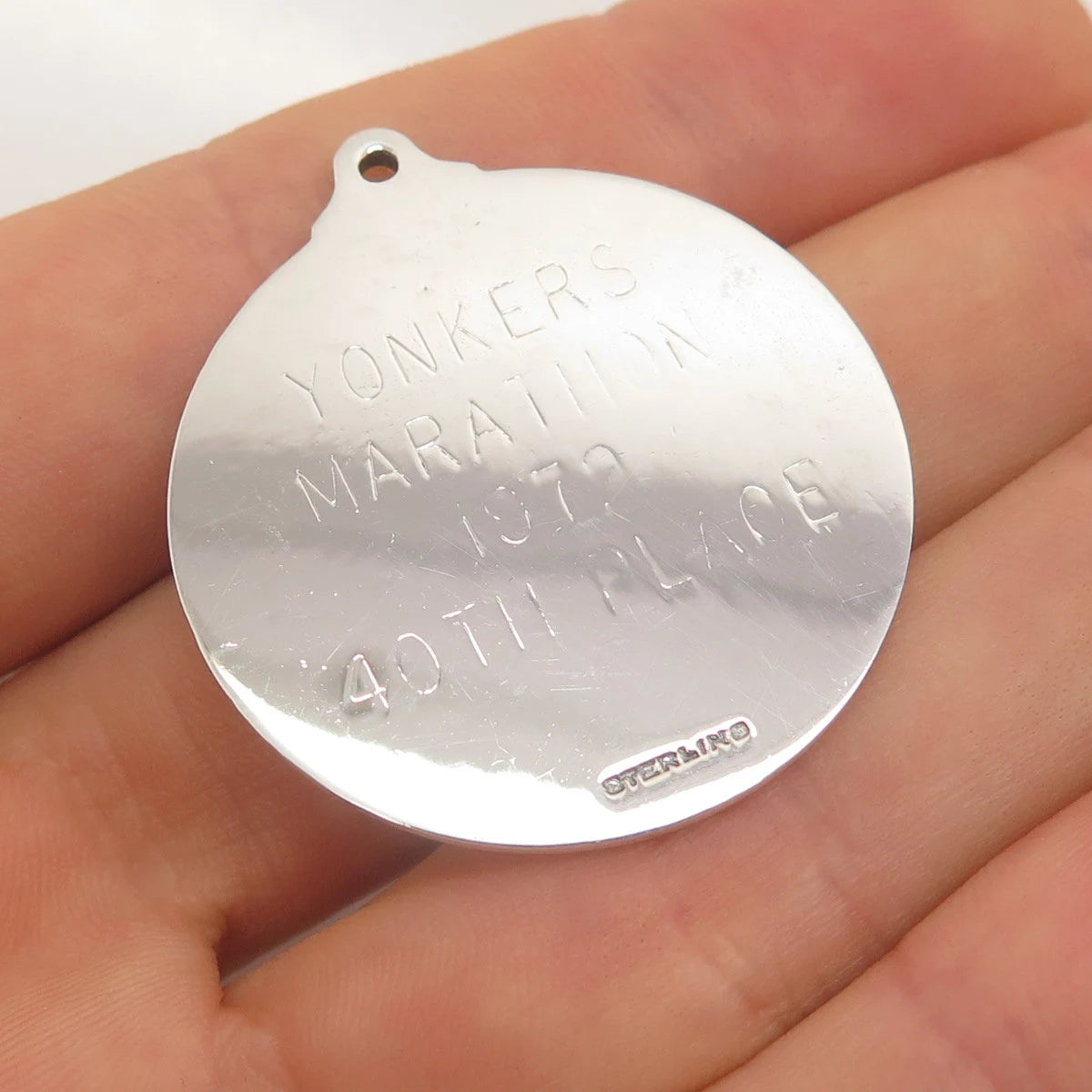 925 Sterling Silver Vintage Runner Pendant