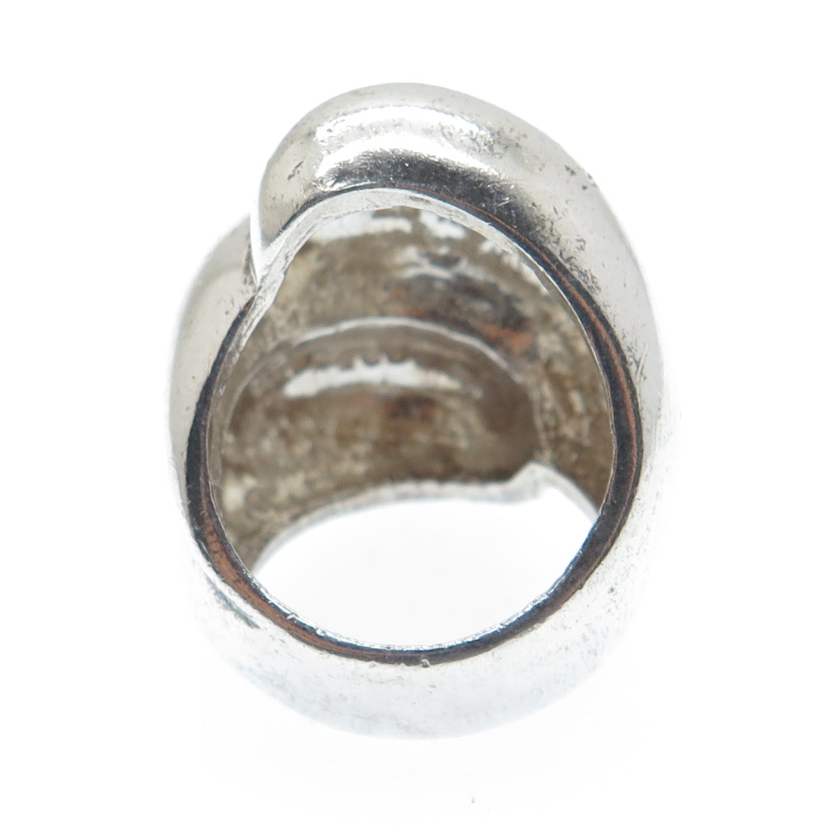 925 Sterling Silver Vintage Mexico Modernist Oxidized Ring Size 7.5