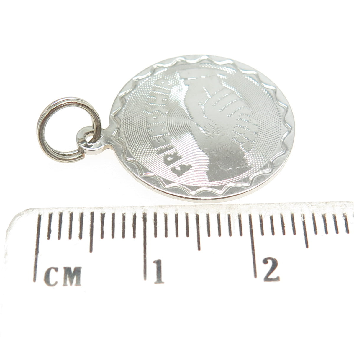 925 Sterling Silver Vintage Friendship Round Tag Pendant