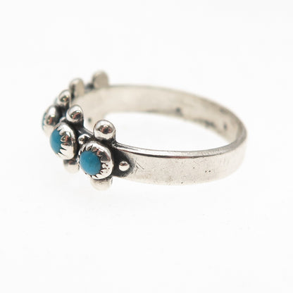 Bell Trading Post Old Pawn 925 Sterling Vintage Turquoise Snake Eye Ring Size 8