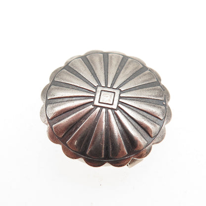 Old Pawn 925 Sterling Silver Vintage Southwestern Concho Tribal Clip Button