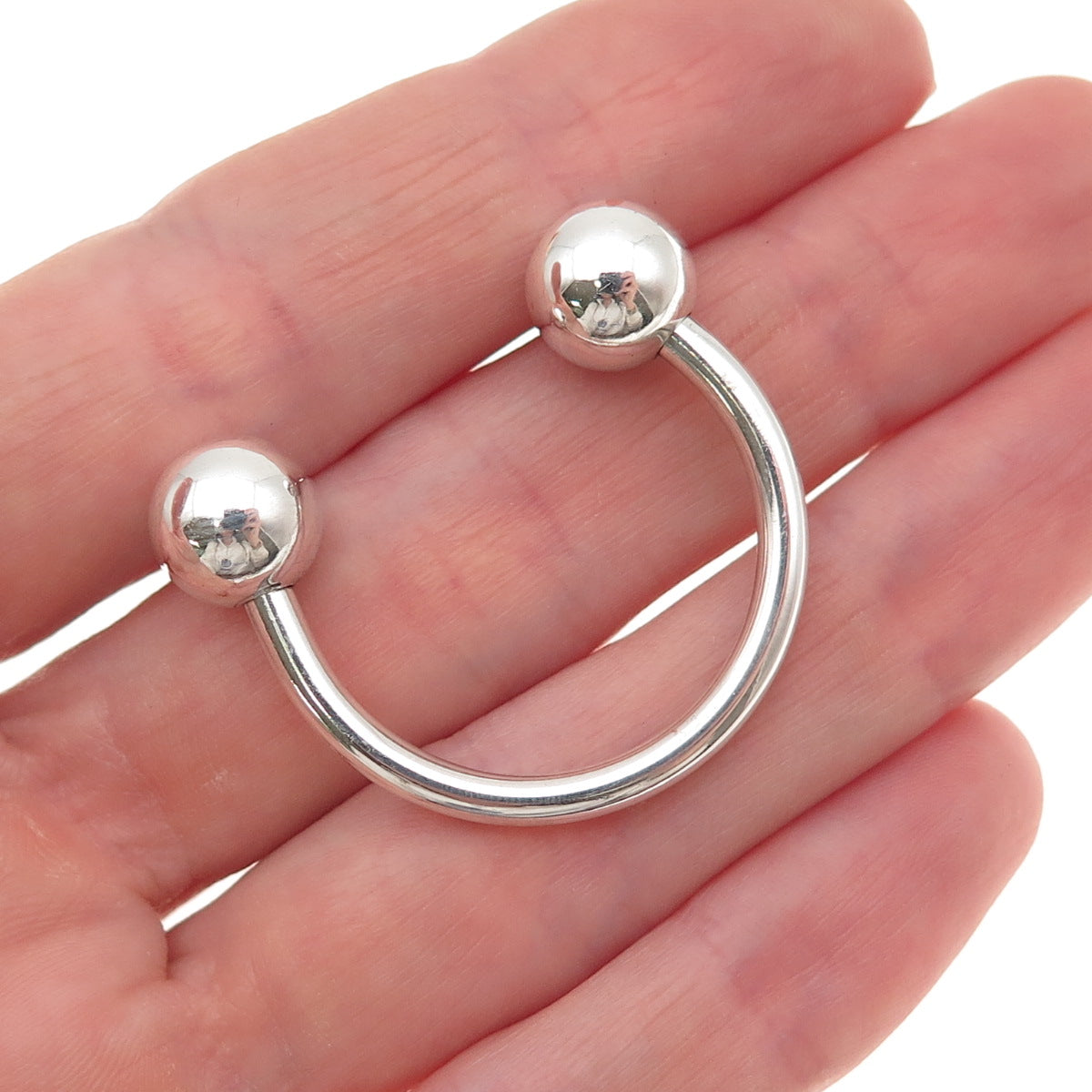 925 Sterling Silver Vintage Screw Ball Key Ring