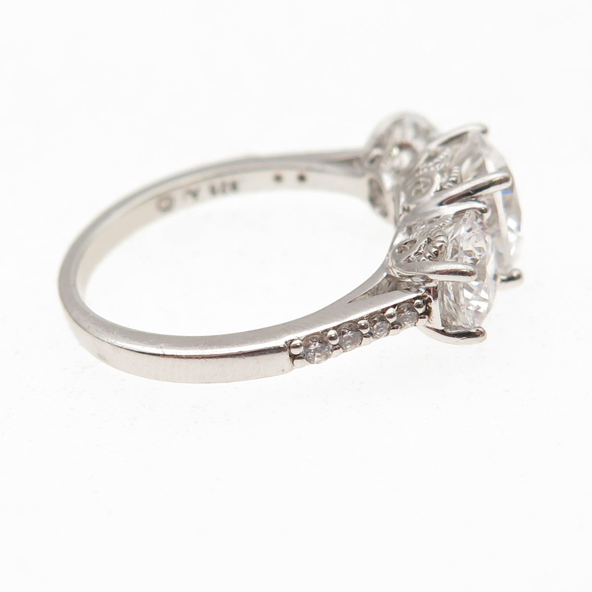 Alwand Vahan 925 Sterling Silver Round-Cut C Z Engagement Ring Size 7