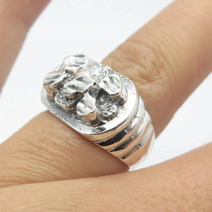 925 Sterling Silver Vintage Nugget Ring Size 7
