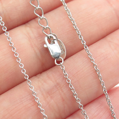 925 Sterling Silver Heart-Cut C Z Cable Chain Adjustable Necklace 18-20"