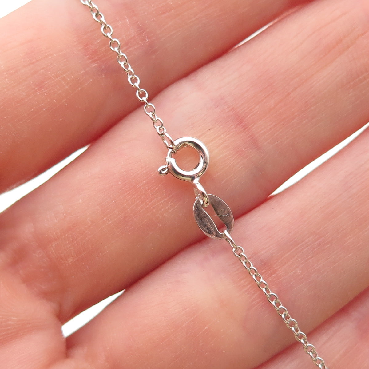 925 Sterling Silver Round-Cut C Z Petal Cable Chain Necklace 18"