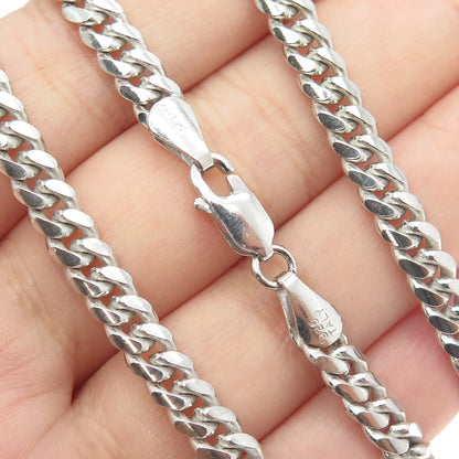 KARIZIA SPA KA 1772 925 Sterling Silver Italy Cuban Chain Necklace 24"