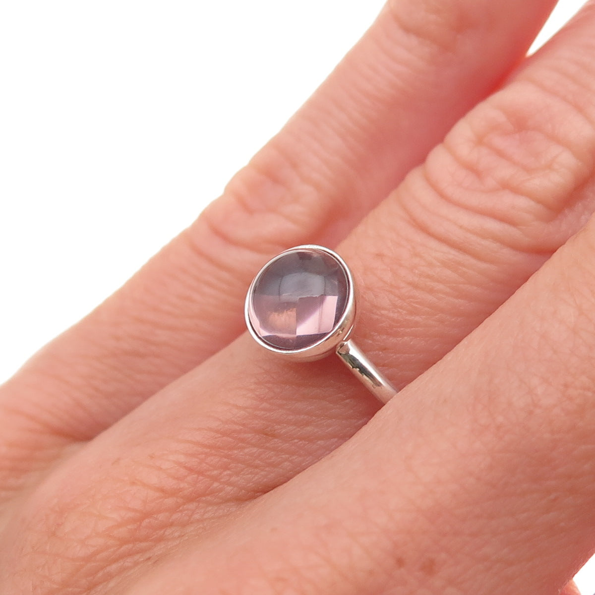 Pandora 925 Sterling Silver Pink Crystal October Birthstone Ring Size 6