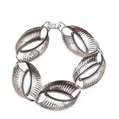 Danecraft 925 Sterling Silver Vintage Modernist Oxidized Bracelet 7.5"