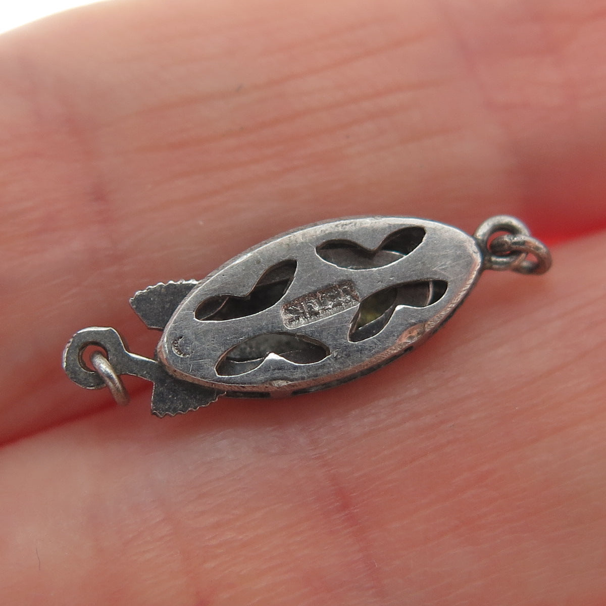 925 Sterling Silver Antique Engraved Oxidized Lock Clasp for Bracelet / Necklace